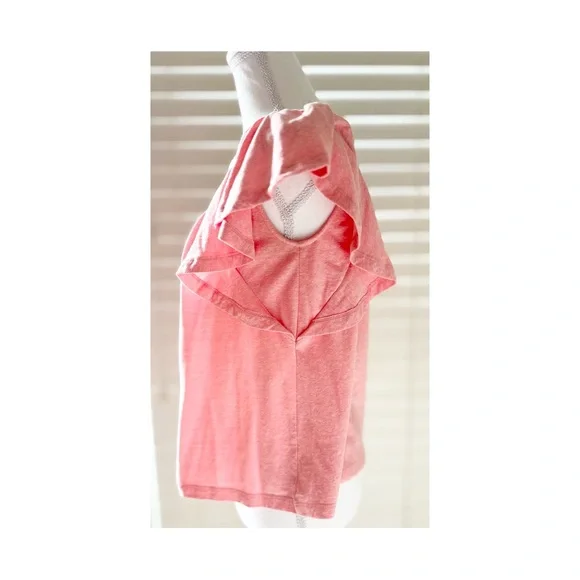 LOFT Pink Ruffle Sleeve Top - Picture 4 of 6